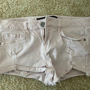 5/$15 Express Blush Pink Distressed Denim Short Shorts Size 8